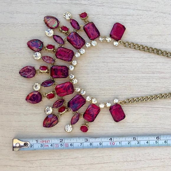 Ruby Red Iridescent Ornate Necklace - Picture 10 of 12